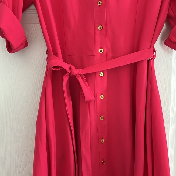 Sharagano pink dress with gold buttons - Picture 2 of 3